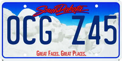 SD license plate 0CGZ45