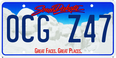 SD license plate 0CGZ47