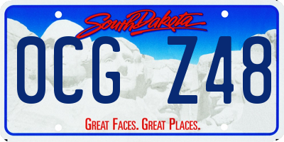 SD license plate 0CGZ48