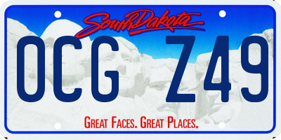 SD license plate 0CGZ49
