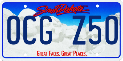 SD license plate 0CGZ50