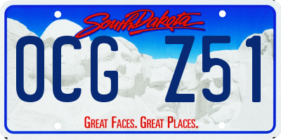 SD license plate 0CGZ51