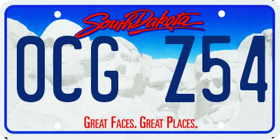 SD license plate 0CGZ54