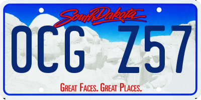 SD license plate 0CGZ57