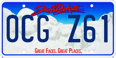 SD license plate 0CGZ61