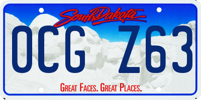 SD license plate 0CGZ63
