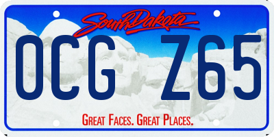 SD license plate 0CGZ65
