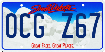 SD license plate 0CGZ67