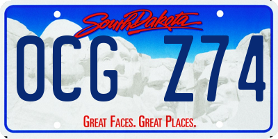 SD license plate 0CGZ74