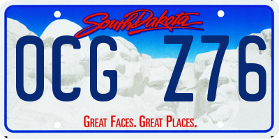 SD license plate 0CGZ76