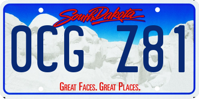 SD license plate 0CGZ81
