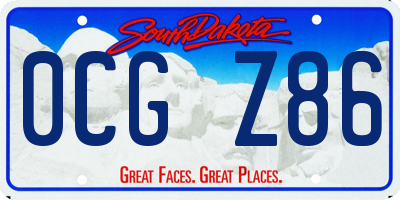 SD license plate 0CGZ86