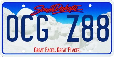 SD license plate 0CGZ88