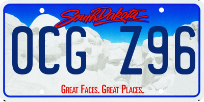 SD license plate 0CGZ96