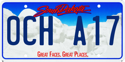 SD license plate 0CHA17