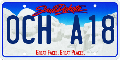 SD license plate 0CHA18