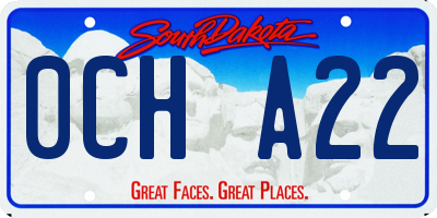 SD license plate 0CHA22