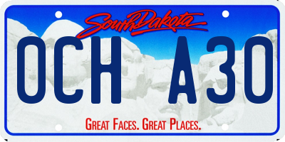 SD license plate 0CHA30