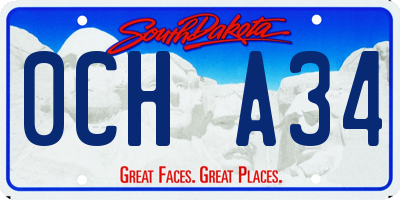 SD license plate 0CHA34