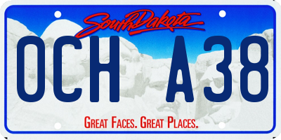 SD license plate 0CHA38