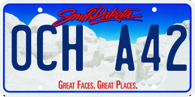 SD license plate 0CHA42
