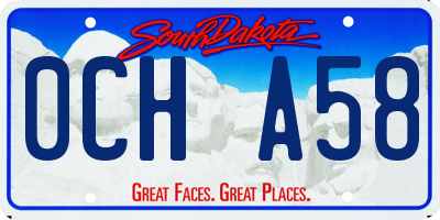 SD license plate 0CHA58