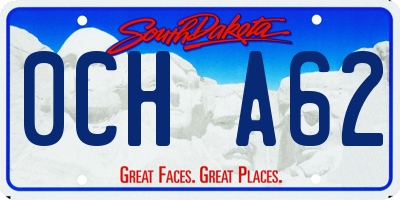 SD license plate 0CHA62