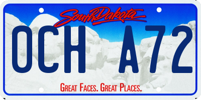 SD license plate 0CHA72