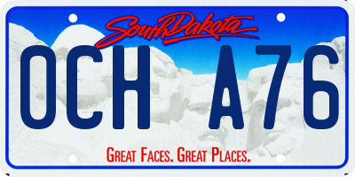 SD license plate 0CHA76