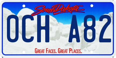 SD license plate 0CHA82