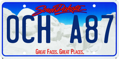 SD license plate 0CHA87