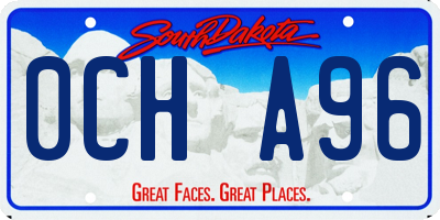 SD license plate 0CHA96