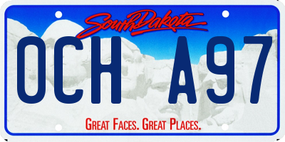 SD license plate 0CHA97