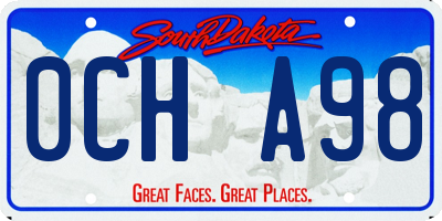 SD license plate 0CHA98
