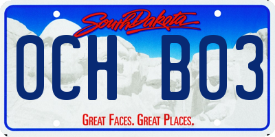 SD license plate 0CHB03