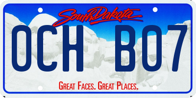 SD license plate 0CHB07