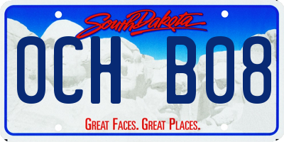 SD license plate 0CHB08