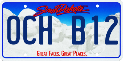 SD license plate 0CHB12
