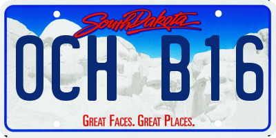SD license plate 0CHB16