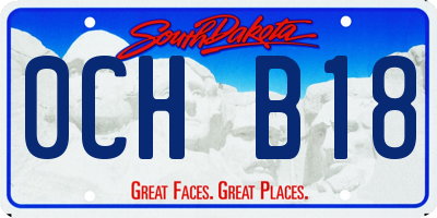 SD license plate 0CHB18