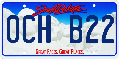SD license plate 0CHB22