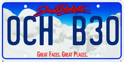 SD license plate 0CHB30