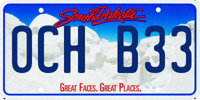 SD license plate 0CHB33