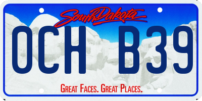 SD license plate 0CHB39