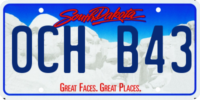SD license plate 0CHB43