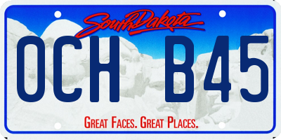 SD license plate 0CHB45