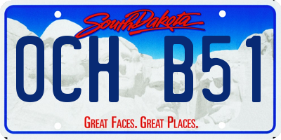 SD license plate 0CHB51