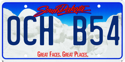 SD license plate 0CHB54