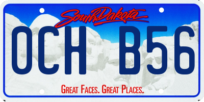 SD license plate 0CHB56