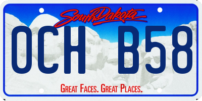 SD license plate 0CHB58
